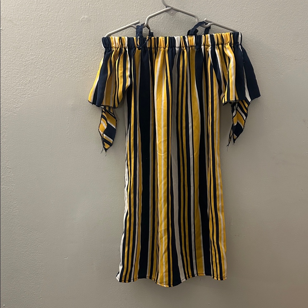 Striped Off-Shoulder Dress